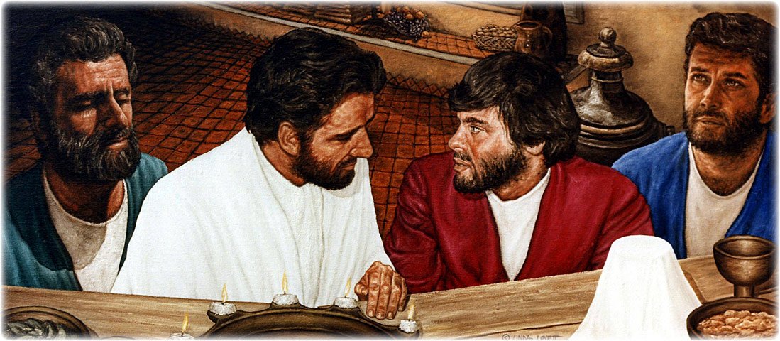 “Love One Another,” original oil painting on canvas by L. Lovett, size 14 x 32 inches, October 1969