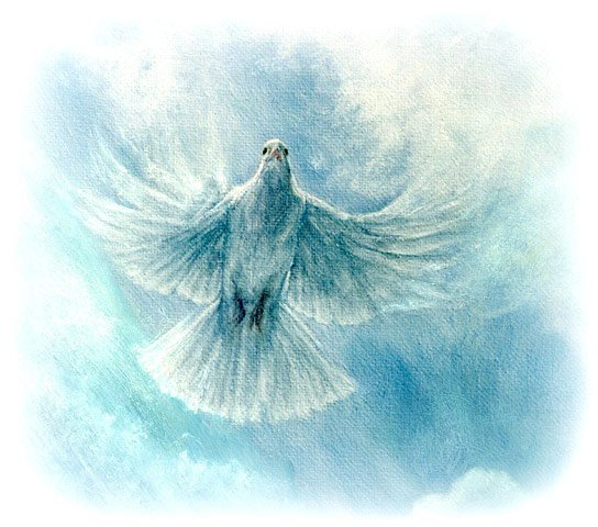 Spirit of God, original oil painting by L. Lovett, size
3 7/8 x 4 3/8 inches, January 1995
